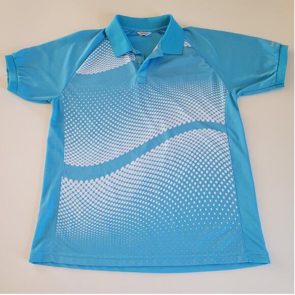 Tworoy Polo Shirt Mens XL Blue Turquoise Short Sleeve Golf - Picture 1 of 8